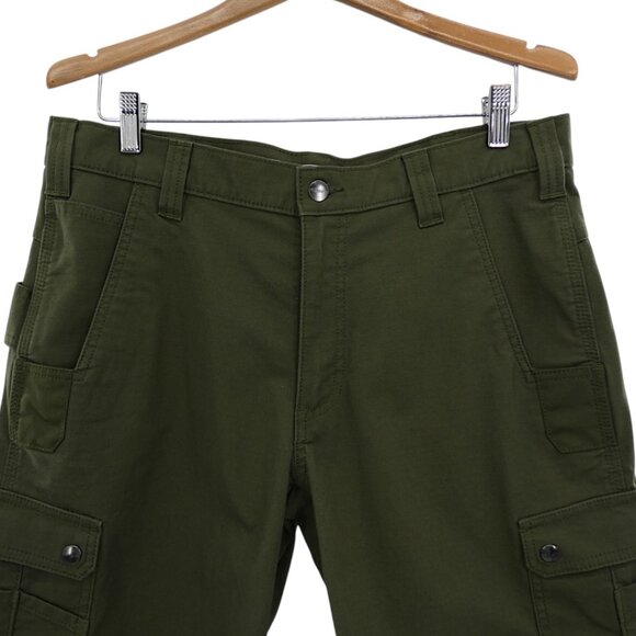 NWOT Carhartt Rugged Flex Utility Cargo Ripstop Shorts 34 Green Workwear - Picture 2 of 9